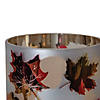 Northlight 6" Matte White and Gold Autumn Leaves Flameless Glass Candle Holder Image 2