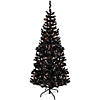 Northlight 6' Pre-Lit Black Artificial Tinsel Christmas Tree  Clear Lights Image 1