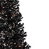 Northlight 6' Pre-Lit Black Artificial Tinsel Christmas Tree  Clear Lights Image 1