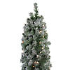 Northlight 6' Pre-Lit Pencil Flocked Green Pine Artificial Christmas Tree - Clear Lights Image 1