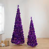 Northlight 6' Pre-Lit Purple Tinsel Pop-Up Artificial Christmas Tree  Clear Lights Image 1