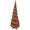 Northlight 6' Pre-Lit Rainbow Tinsel Pop-Up Artificial Christmas Tree  Clear Lights Image 1