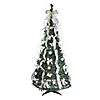 Northlight 6' Pre-Lit Silver and Gold Pre-Decorated Pop-Up Artificial Christmas Tree  Clear Lights Image 1