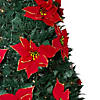 Northlight 6' Pre-Lit Slim Pre-Decorated Poinsettia Pop-Up Artificial Christmas Tree Image 1