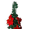 Northlight 6' Pre-Lit Slim Pre-Decorated Poinsettia Pop-Up Artificial Christmas Tree Image 2