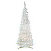 Northlight 6' Pre-Lit White Tinsel Pop-Up Artificial Christmas Tree  Clear Lights Image 1