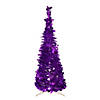 Northlight 6' Purple Tinsel Pop-Up Artificial Christmas Tree  Unlit Image 1