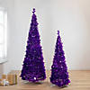 Northlight 6' Purple Tinsel Pop-Up Artificial Christmas Tree  Unlit Image 1