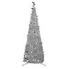 Northlight 6' Silver Tinsel Pop-Up Artificial Christmas Tree  Unlit Image 1