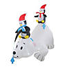 Northlight - 6' White and Black Inflatable Polar Bear and Penguins Lighted Outdoor Christmas Decor Image 1