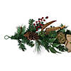 Northlight 6' x 10" Burlap Poinsettia  Moss Ball  Mixed Pine and Berries Christmas Garland - Unlit Image 2