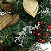 Northlight 6' x 10" Burlap Poinsettia  Moss Ball  Mixed Pine and Berries Christmas Garland - Unlit Image 3