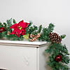 Northlight 6' x 10" Pine and Poinsettias Artificial Christmas Garland - Unlit Image 1