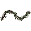 Northlight 6' x 10" Pre-Lit Decorated Green Pine Artificial Christmas Garland  Warm White LED Lights Image 1