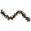 Northlight 6'  x 8" Pre-Lit Decorated Burgundy and Gold Pine Artificial Christmas Garland  Cool White LED Lights Image 1
