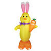 Northlight 6' Yellow and Orange Inflatable Lighted Chick with Carrot Easter Outdoor Decor Image 1