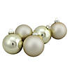 Northlight 6ct Gold 2-Finish Glass Ball Christmas Ornaments 3.25" (80mm) Image 1