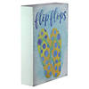 Northlight 7.25" Decorative Yellow and Orange with Blue Polka Dots &#8220;Flip Flops" Wooden Wall Plaque Image 1