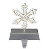 Northlight 7.5" LED Lighted Silver Wired Snowflake Christmas Stocking Holder Image 1