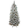 Northlight 7.5' Pre-Lit Flocked Slim Colorado Spruce Artificial Christmas Tree - Clear Dura-Lit Lights Image 1