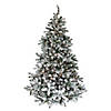 Northlight 7.5' Pre-Lit Full Flocked Natural Emerald Artificial Christmas Tree - Warm Clear Lights Image 1