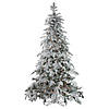 Northlight 7.5' Pre-Lit Full Flocked Whistler Noble Fir Artificial Christmas Tree - Clear Lights Image 1
