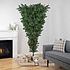 Northlight 7.5' Pre-Lit Green Upside Down Spruce Artificial Christmas Tree  Clear Lights Image 1