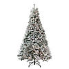 Northlight 7.5' Pre-Lit Heavily Flocked Medium Pine Artificial Christmas Tree - Clear Lights Image 1