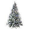 Northlight 7.5' Pre-Lit LED Lights Flocked Victoria Pine Artificial Christmas Tree - Multicolor Light Options Image 1