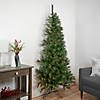 Northlight 7.5' Pre-Lit Slim Canyon Pine Half Wall Artificial Christmas Tree - Clear Lights Image 1