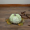 Northlight 7.5" White Textured Pumpkin Fall Halloween Statue Image 2