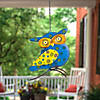 Northlight 7.75" Blue and Yellow Metal Owl Outdoor Wall Hanging Image 1