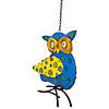 Northlight 7.75" Blue and Yellow Metal Owl Outdoor Wall Hanging Image 2