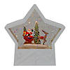 Northlight 7" Lighted White Star Christmas Snow Globe with Santa in Sleigh Image 1
