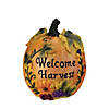 Northlight 7" Orange and Green Floral Welcome Harvest Thanksgiving Tabletop Figure Image 1