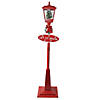 Northlight - 70.75" Musical Red Holiday Street Lamp with Christmas Tree Snowfall Lantern Image 1