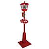 Northlight - 70.75" Musical Red Holiday Street Lamp with Christmas Tree Snowfall Lantern Image 1