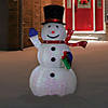 Northlight 71" LED Lighted White Iridescent Twinkling Snowman Outdoor Christmas Decoration Image 1