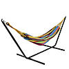 Northlight 72" Yellow and Blue Striped Woven Double Brazilian Hammock Image 1