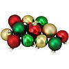 Northlight 72ct Red and Gold 2-Finish Glass Christmas Ball Ornaments 4" (100mm) Image 1