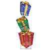 Northlight - 73" LED Lighted Shimmering Snowflake Stacked Gift Boxes Outdoor Decoration Image 1