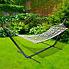 Northlight 78" Proper 31" Natural Macrame Hammock with Bars Image 1