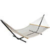 Northlight 78" White Lattice Macrame Netted Hammock with Bars Image 1
