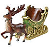 Northlight - 8.5" Green and Gold Sleigh with Reindeer Christmas Table Top Decor Image 1