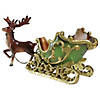 Northlight - 8.5" Green and Gold Sleigh with Reindeer Christmas Table Top Decor Image 2