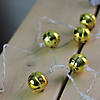 Northlight 8 Battery Operated Gold LED Jingle Bell Christmas Lights - Clear Wire Image 1