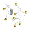 Northlight 8 Battery Operated Gold LED Jingle Bell Christmas Lights - Clear Wire Image 2