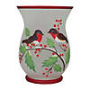 Northlight 8-Inch Hand Painted Finches and Pine Flameless Glass Candle Holder Image 1