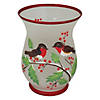 Northlight 8-Inch Hand Painted Finches and Pine Flameless Glass Candle Holder Image 2