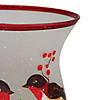 Northlight 8-Inch Hand Painted Finches and Pine Flameless Glass Candle Holder Image 3